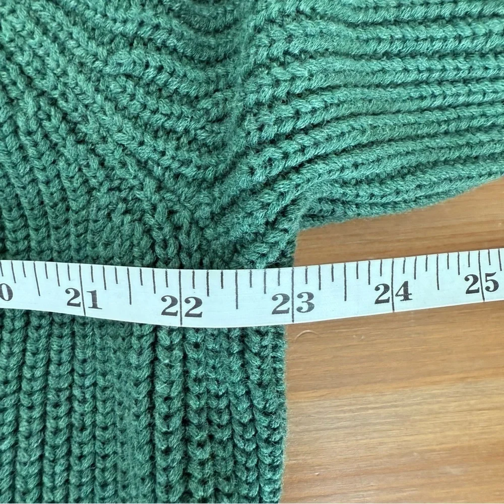 NWT LANDS’ END Drifter Mock Turtleneck 100% Cotton Hunter Green Sweater M